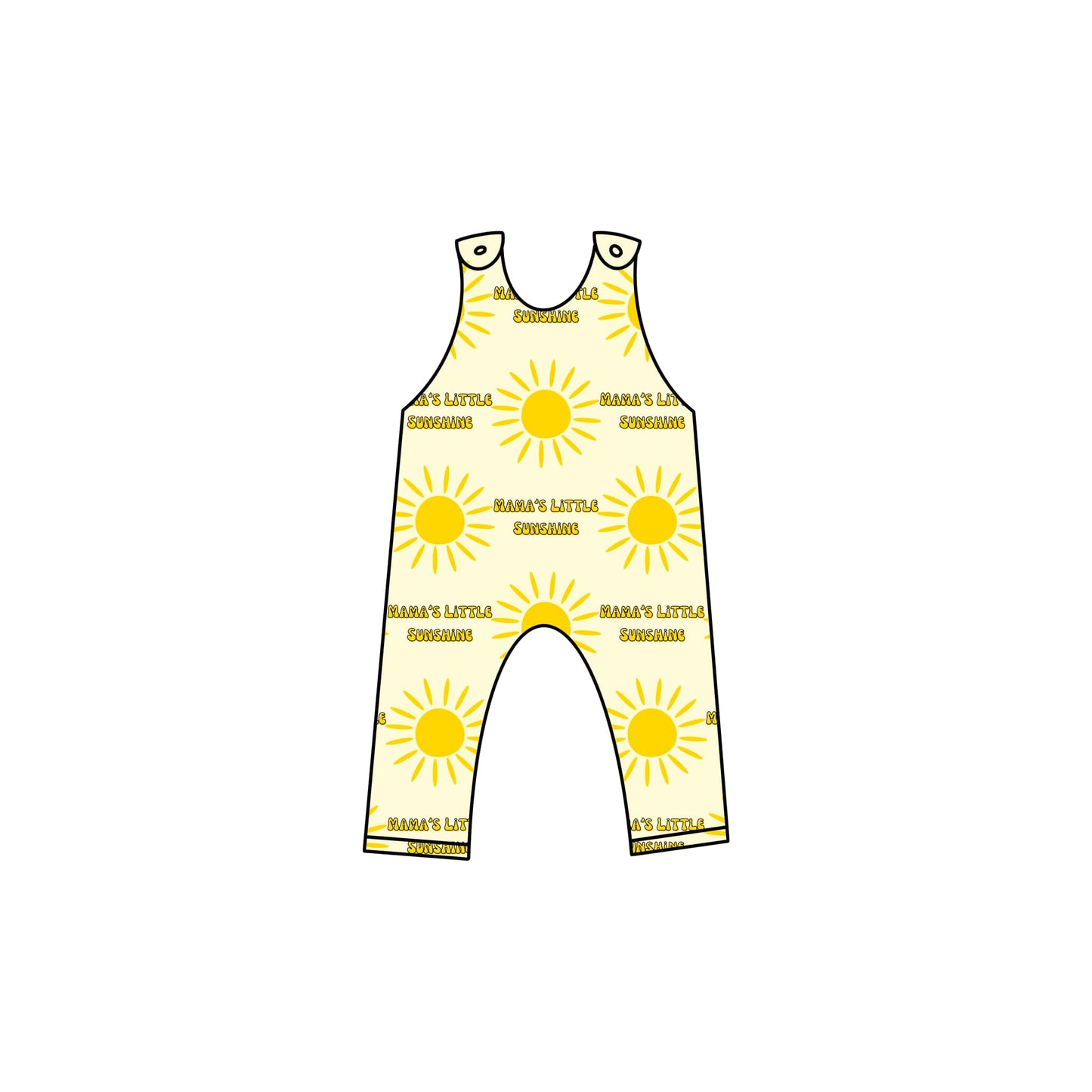 custom mama's little sunshine Sun yellow sleeveless girls romper