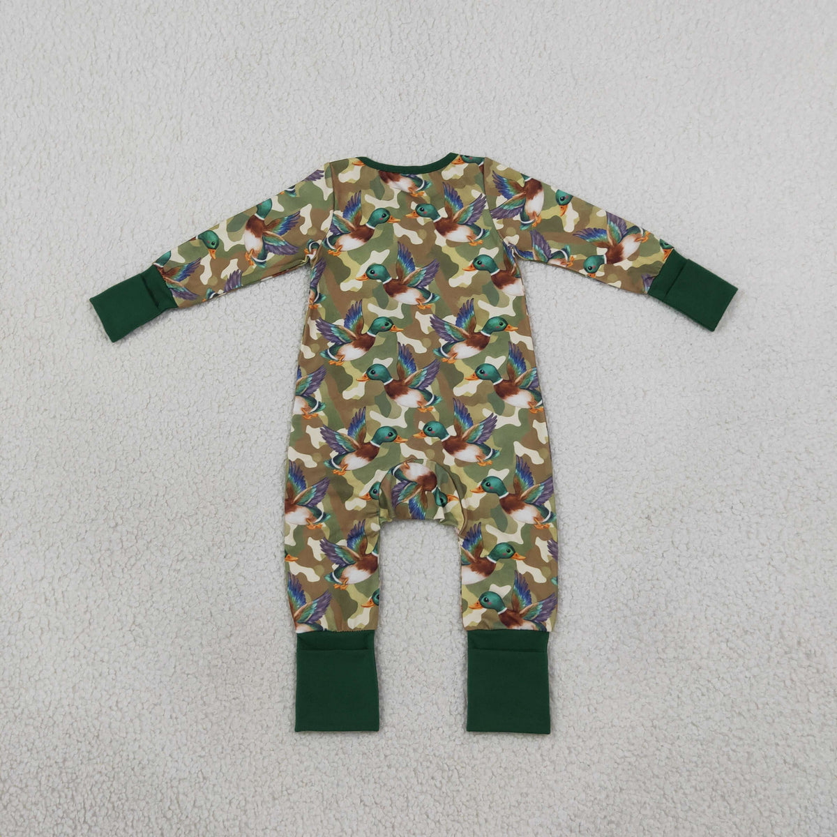 LR3249 Hunting Camo Zipper Long Sleeve Boys Romper