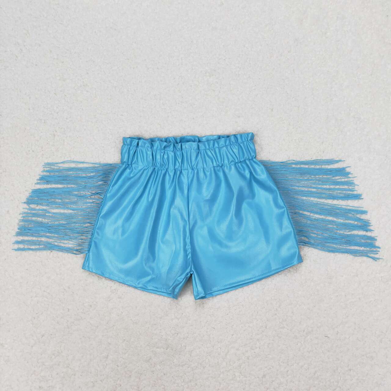 SS0241 blue Leather Tassels Shorts
