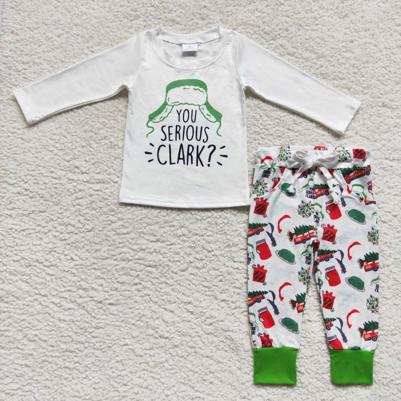 BLP0328 Hat white long sleeve pants boys set