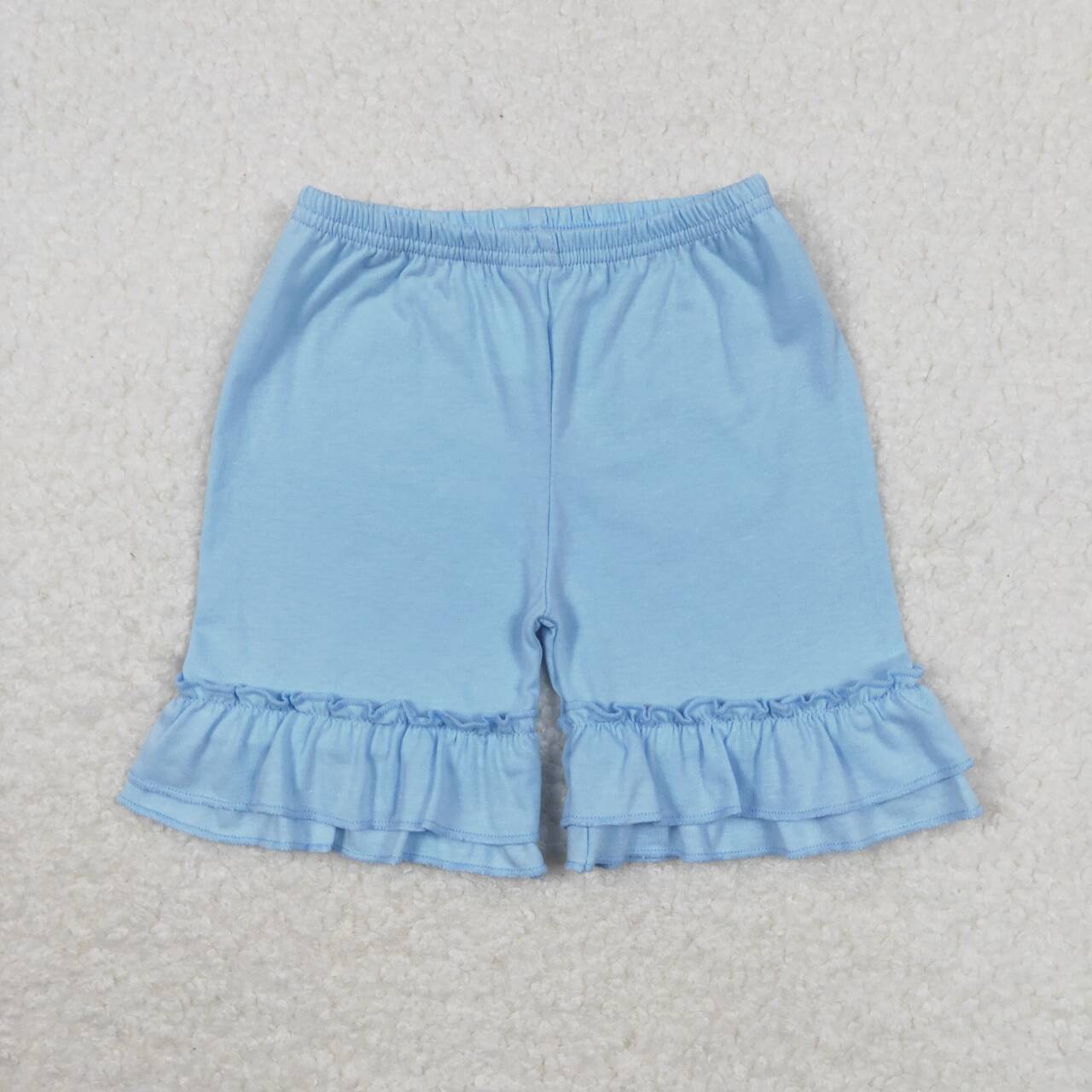 SS0183 Blue ruffles girls shorts