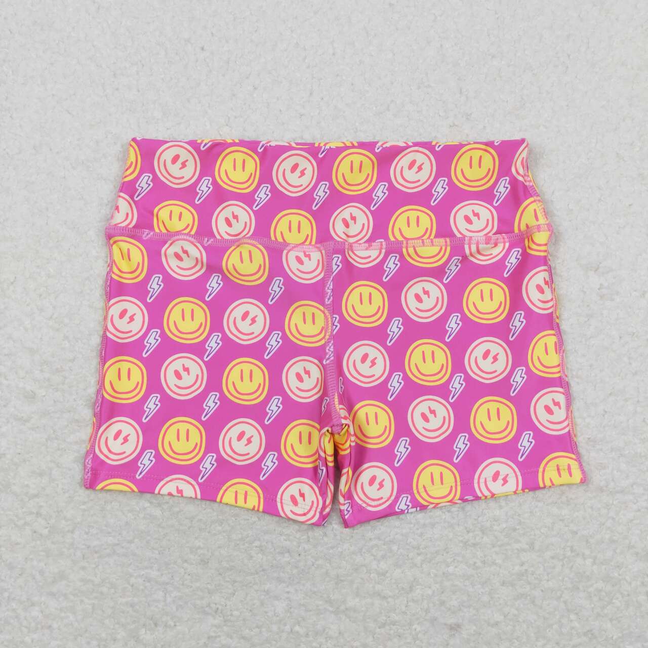 SS0217 smile hot pink girls shorts