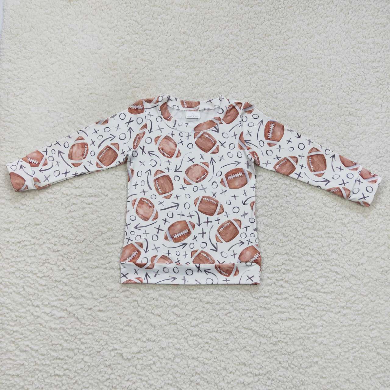 BT0310 Football white long sleeve kids top