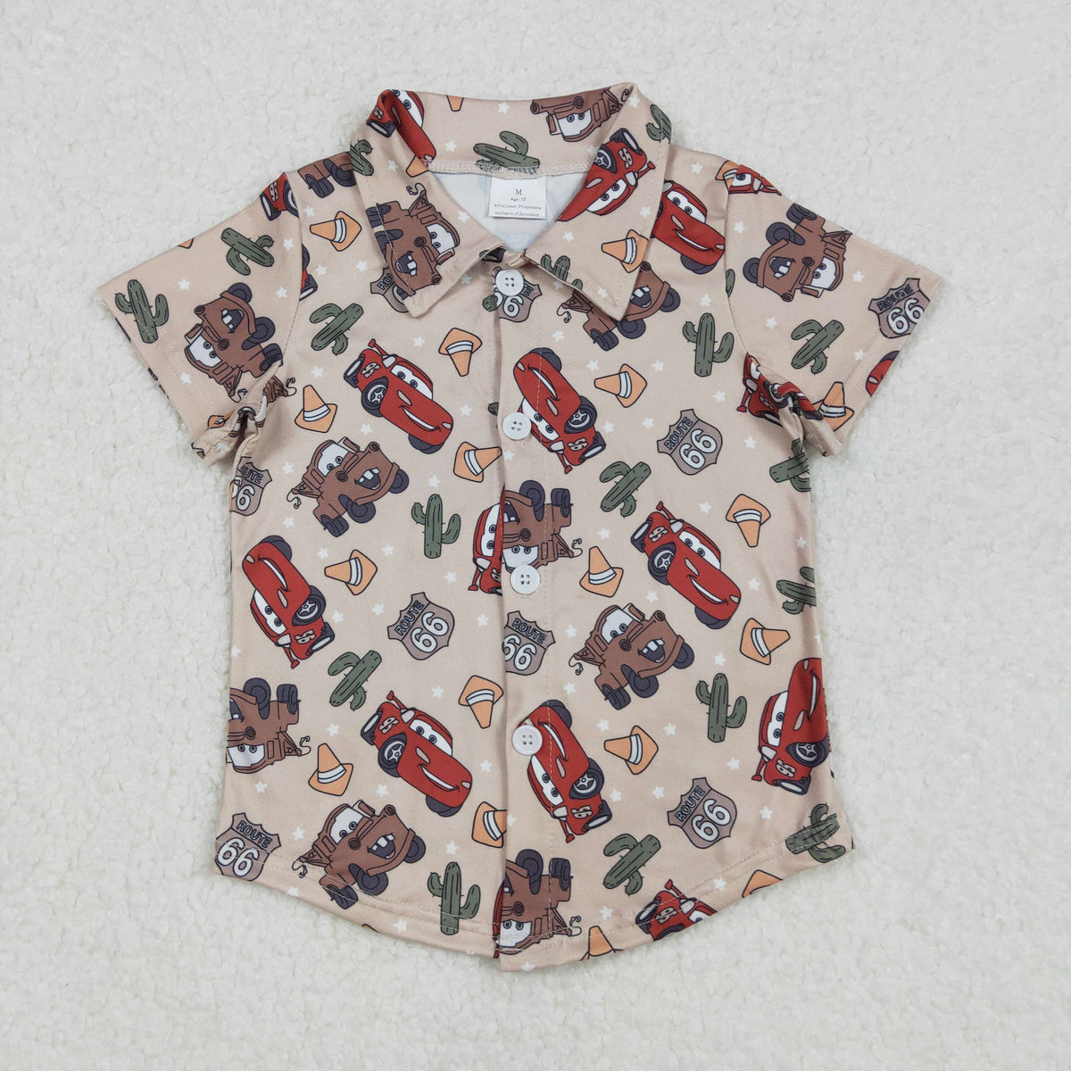 BT1154 baby boy Western car cactus short sleeve top