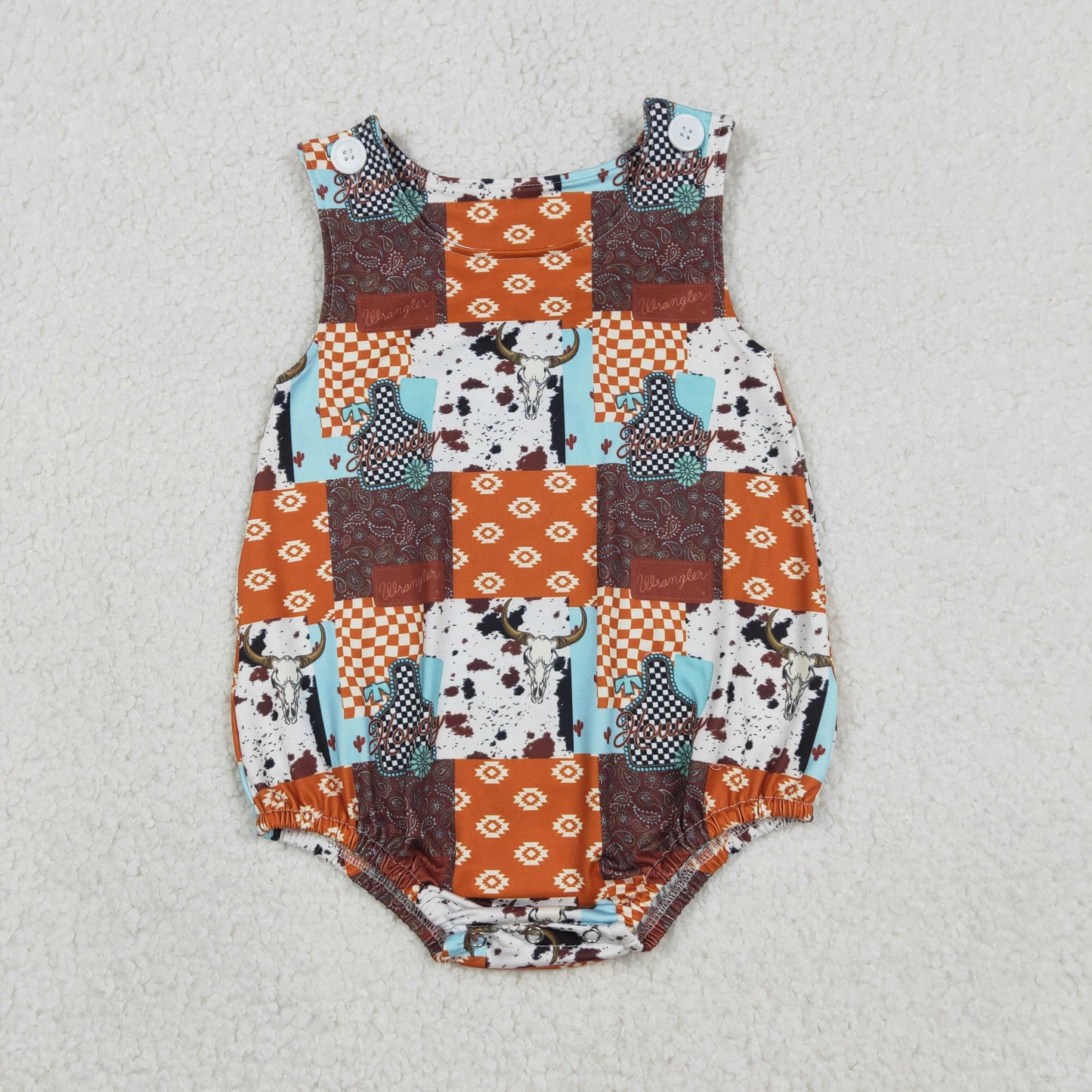 Western Cow Aztec Style Boys Set/Romper Sibling Clothes