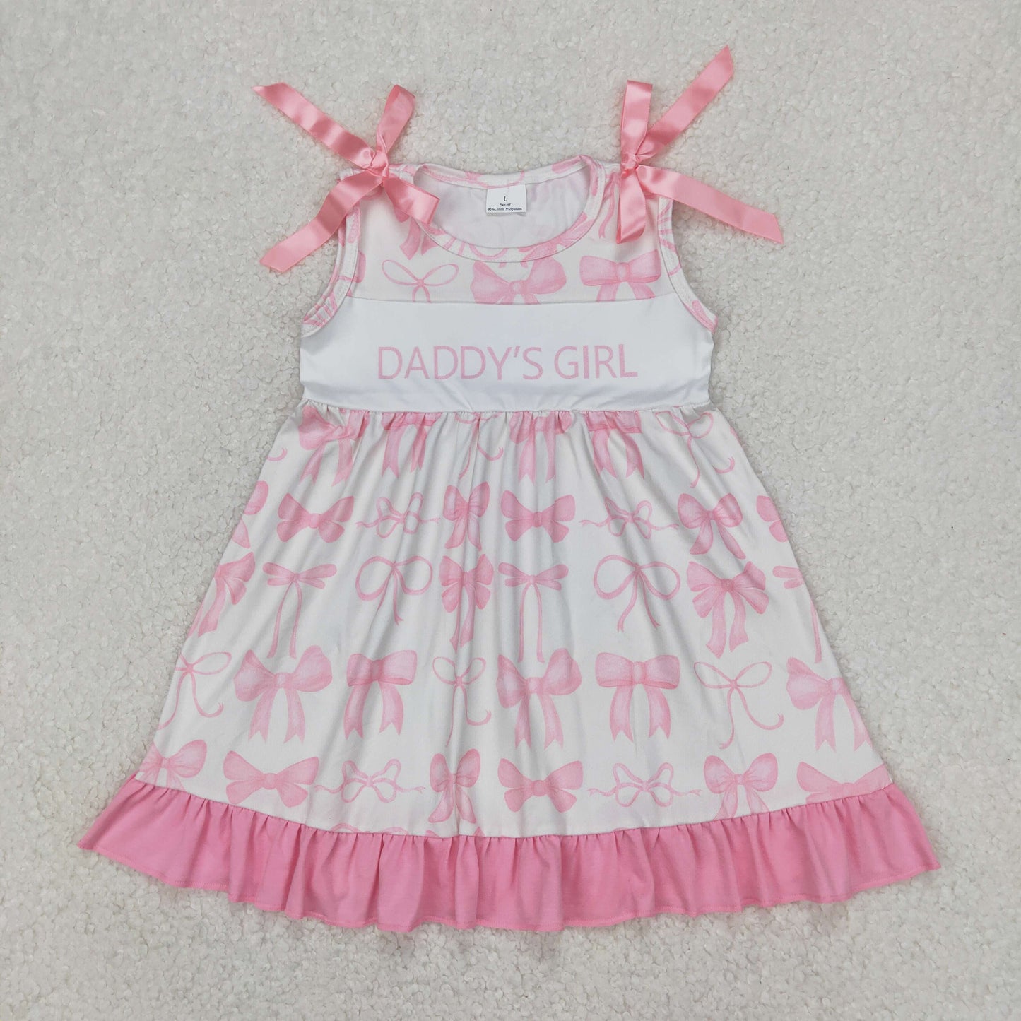 GSD2080 daddy's girl pink bows sleevelss girls dress