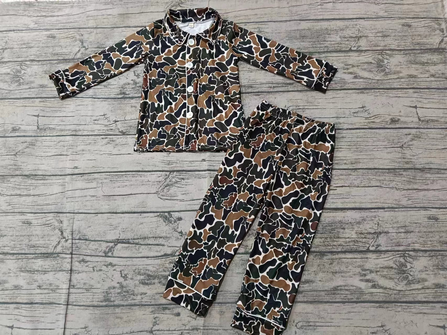 Custom style old school camo long sleeve pants adult pajamas