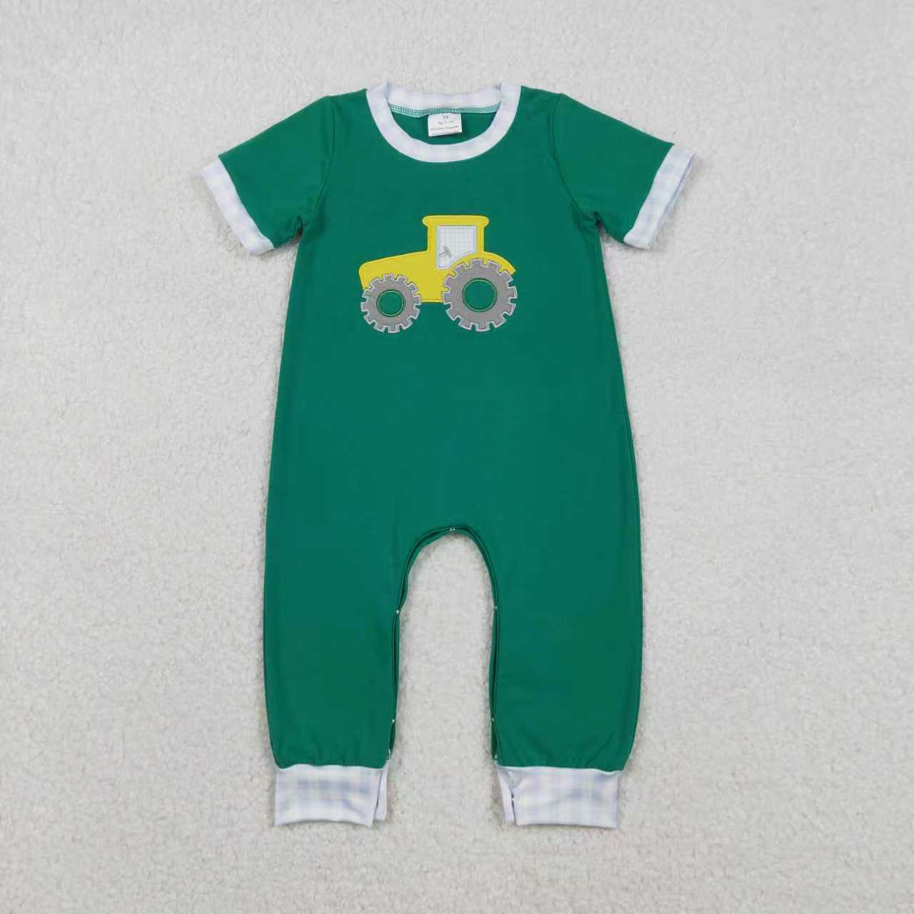 Embroidery Tractor Romper/Set RTS Sibling Clothes
