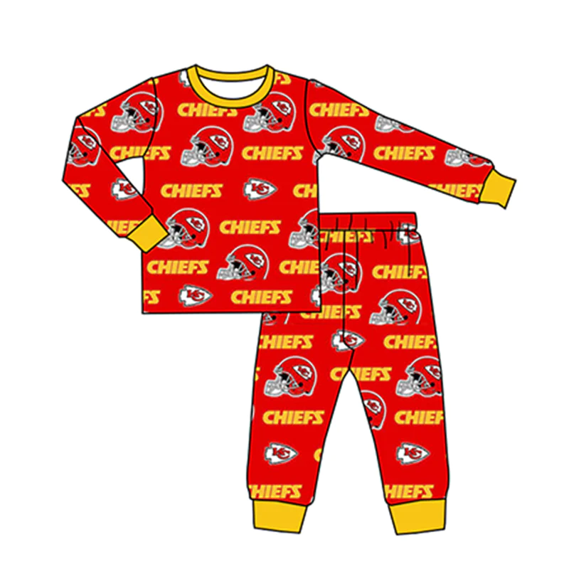 custom S 9.11 Red yellow long sleeve pants boys pajamas