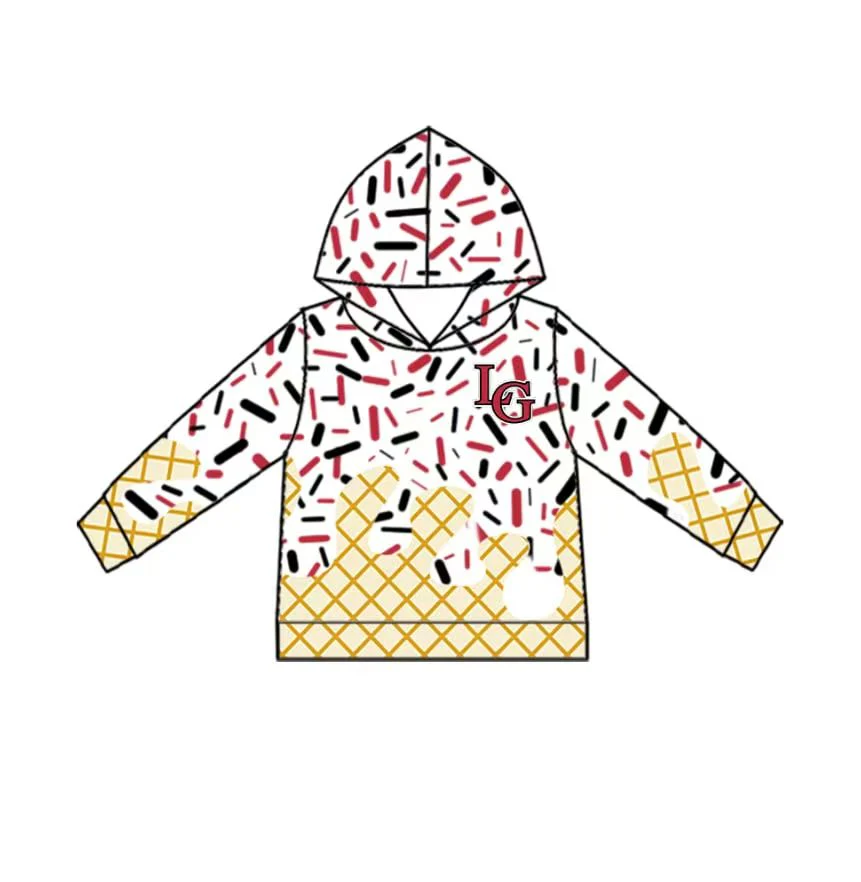 custom moq 3 football item LG ice maroon long sleeve hoodie boys top