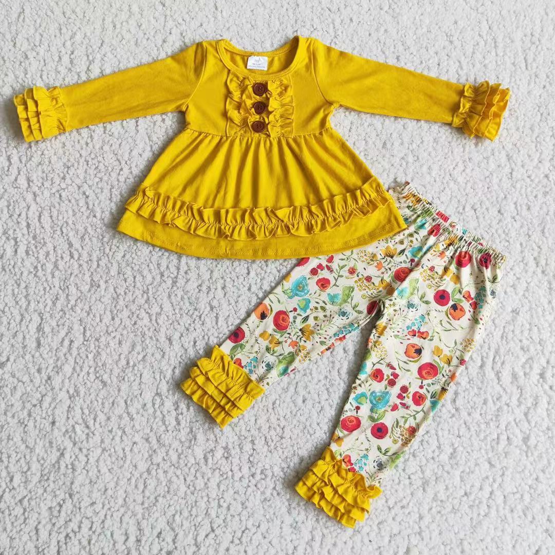 6 A24-1 Yellow Top Match Floral Print Outfits
