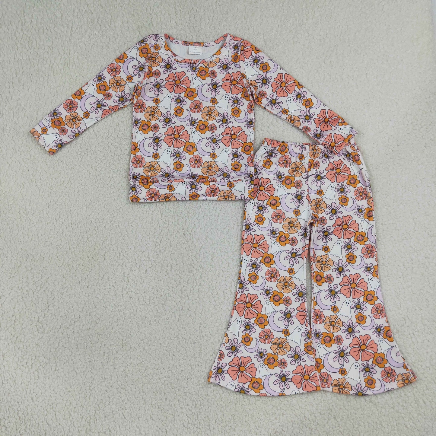 GLP3404 Flowers Moon Long Sleeve Pants Girls Set