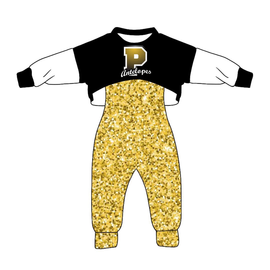 custom S 9.2 Team black & golden jumpsuit set