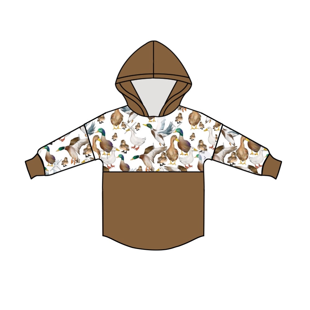 preorder BT0356 Duck brown long sleeve hoodie kids top