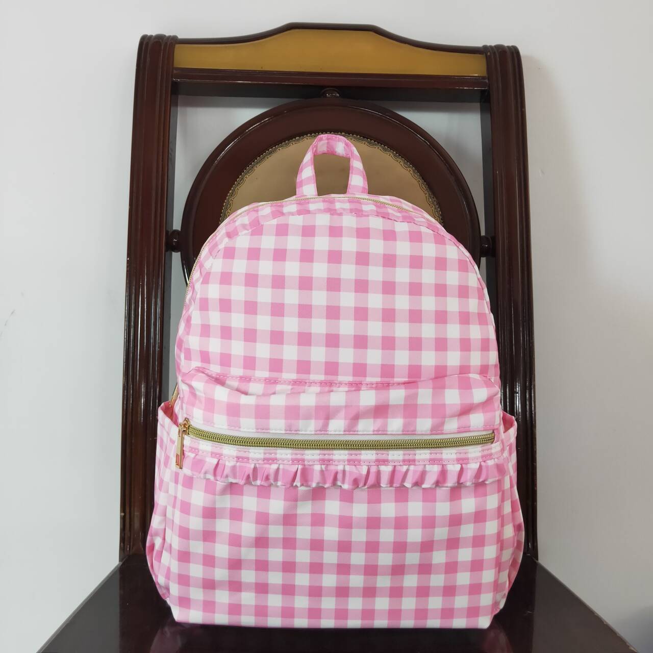 BA0086 Pink checkered Bag