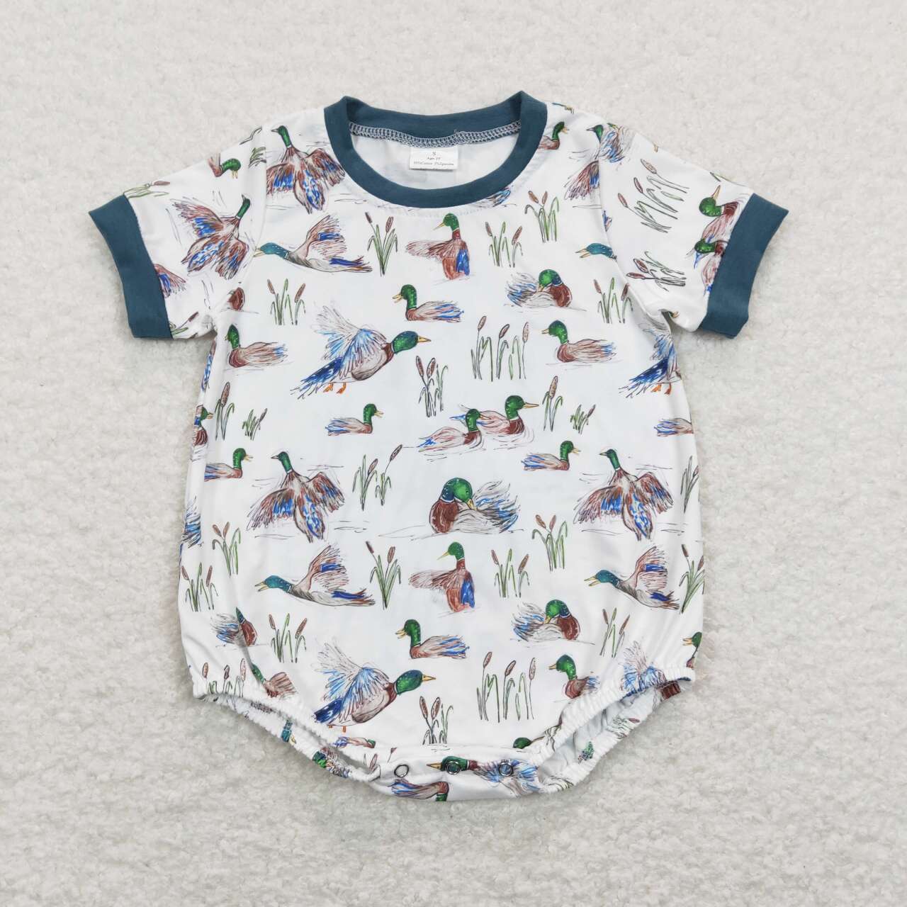 USA SHOP SR0894 Mallard Green Short Sleeve Boys Romper