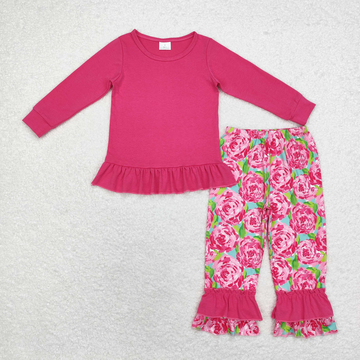 colorful flowers print girls set RTS sibling clothes