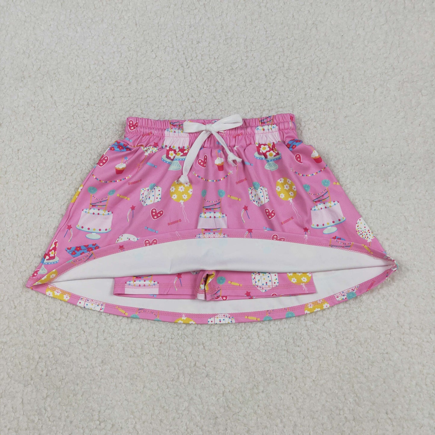 GLK0170 yoga happy birthday cake skorts girls skirt