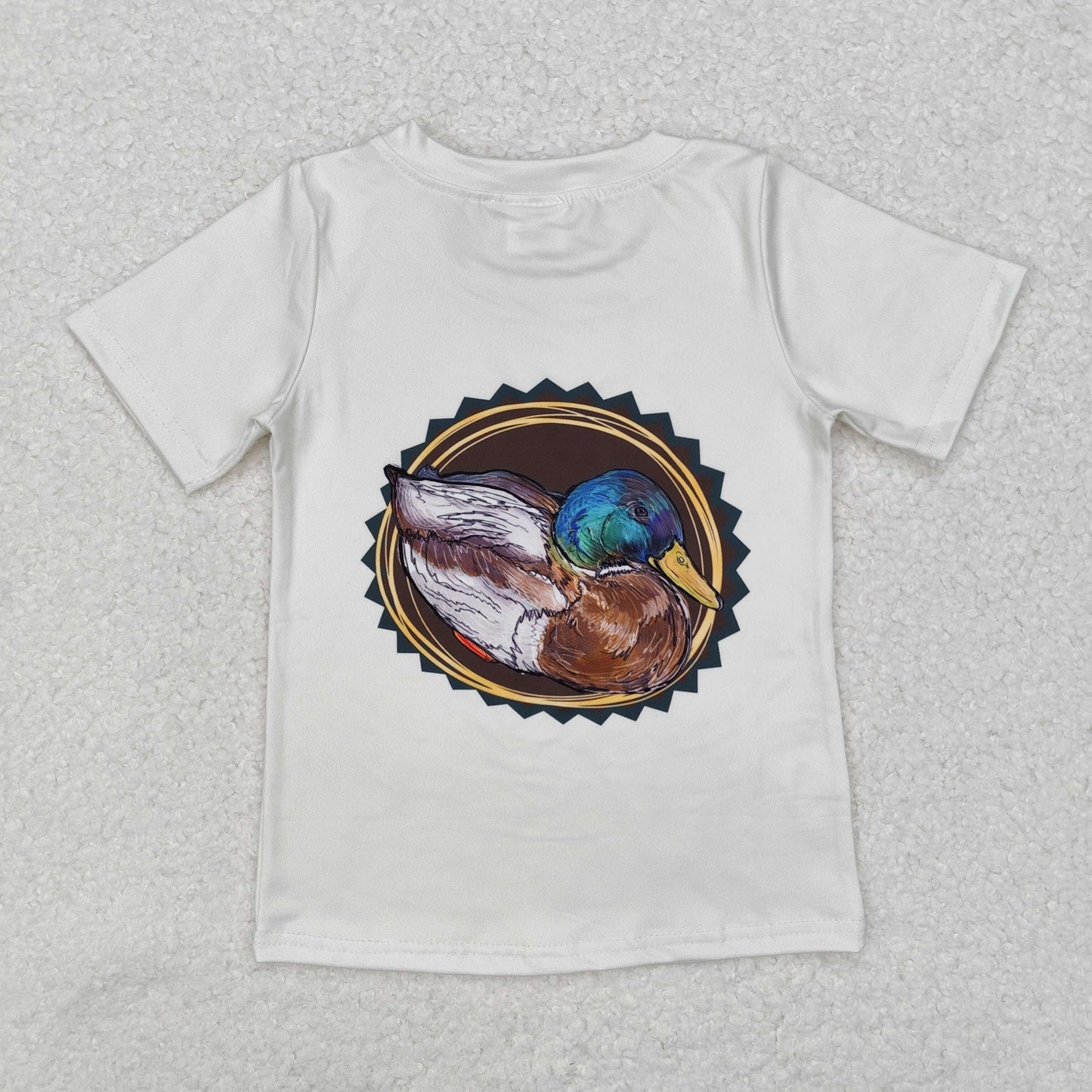 BT0964 cute mallard duck short sleeve boys top