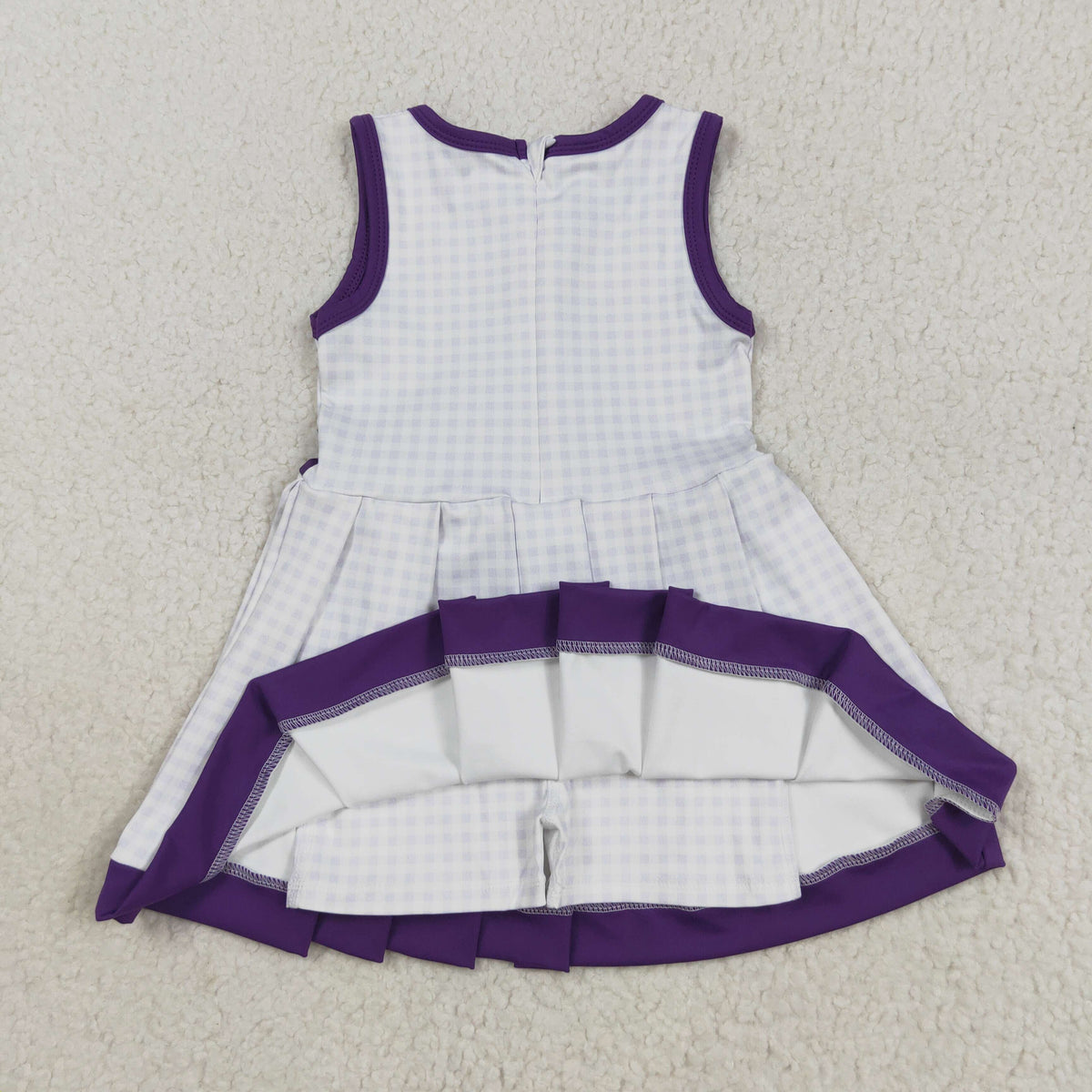 GSD2758 yoga purple checkered sleeveless skorts girls dress