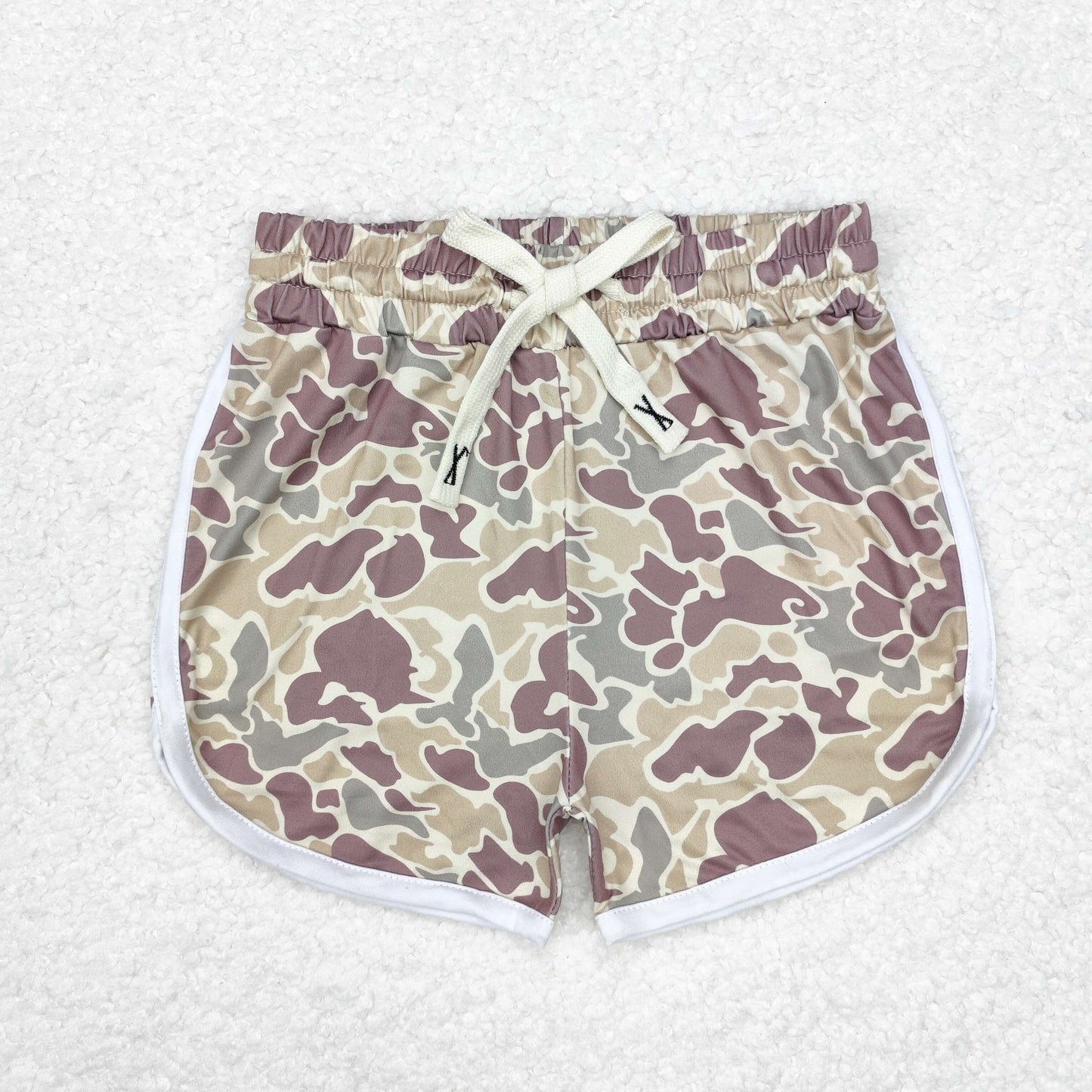 SS0369 green camo kids shorts