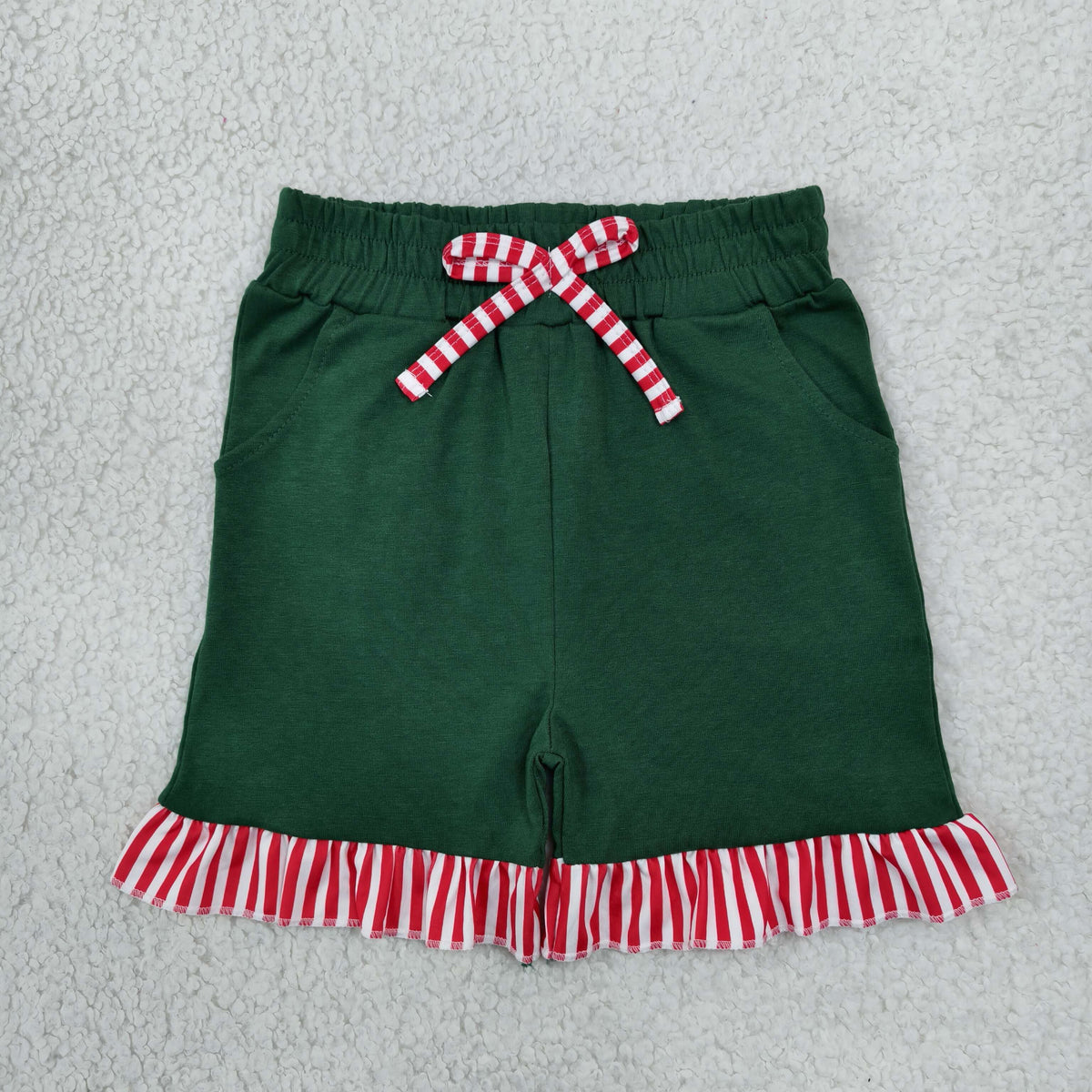 SS1002 Chrismas Cotton Green Girls Shorts