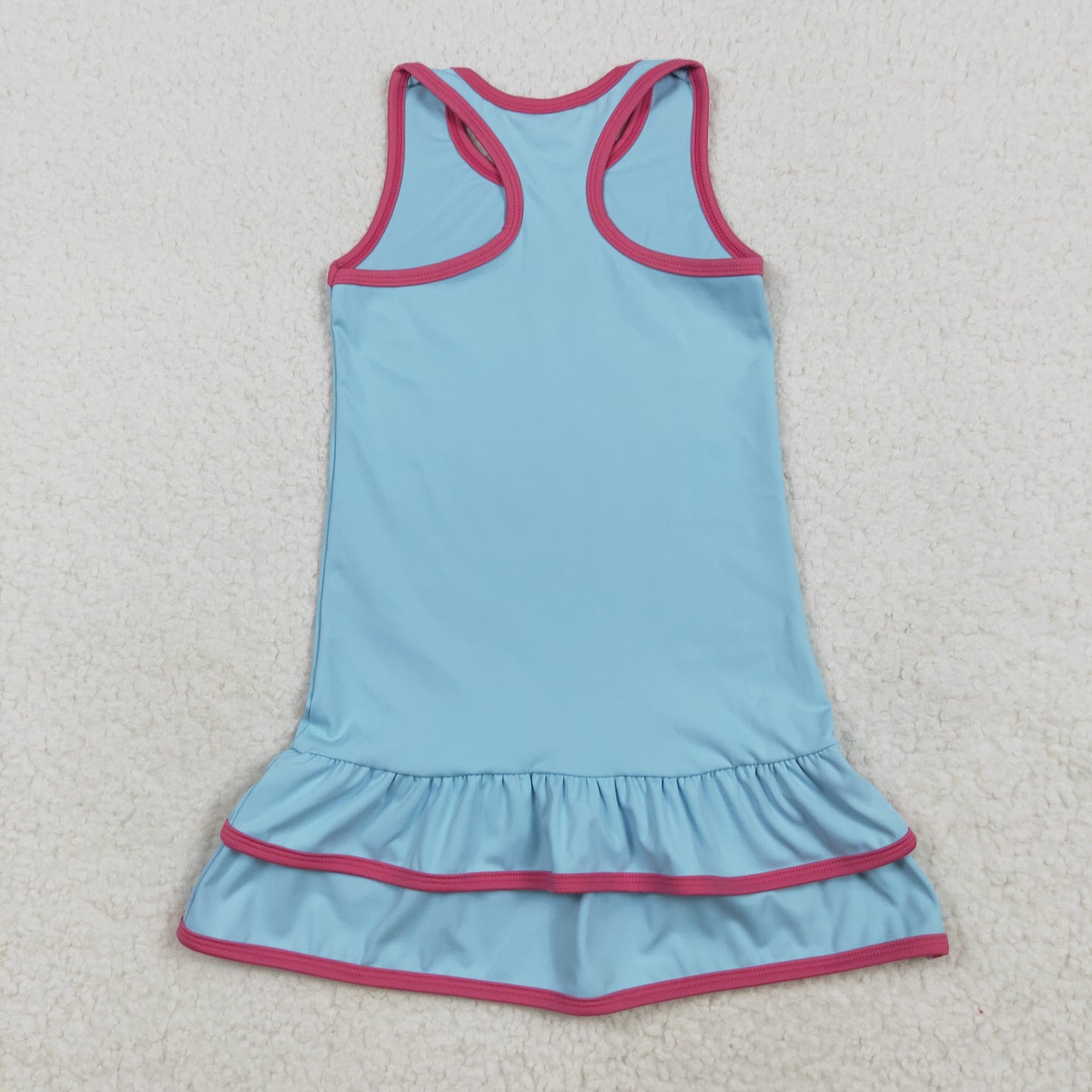 GSD2631 yoga blue sleeveless girls dress