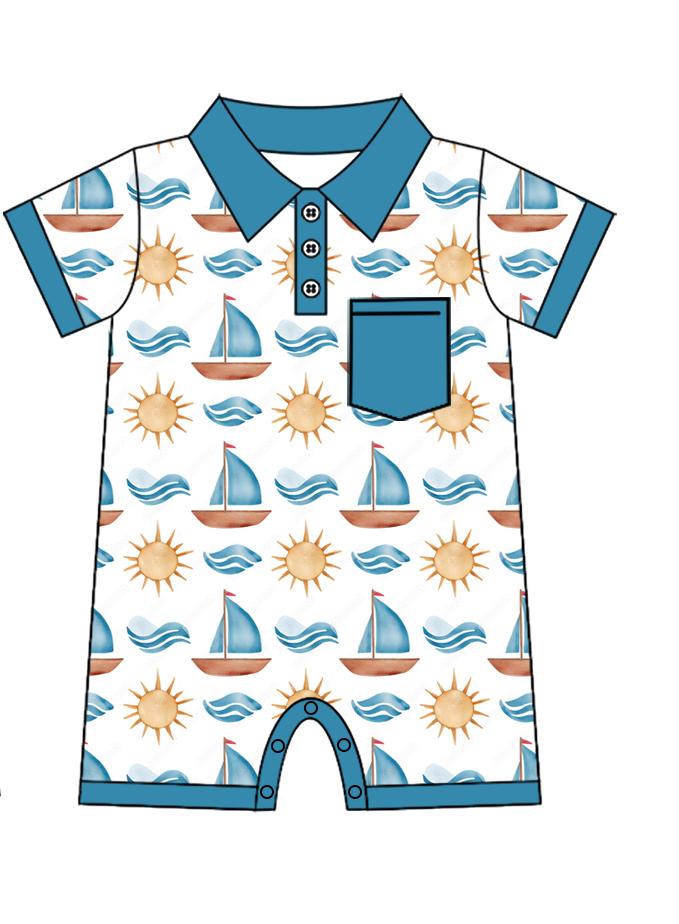 Custom Moq 3 Cute Sailboat Sun Sibling Clothes