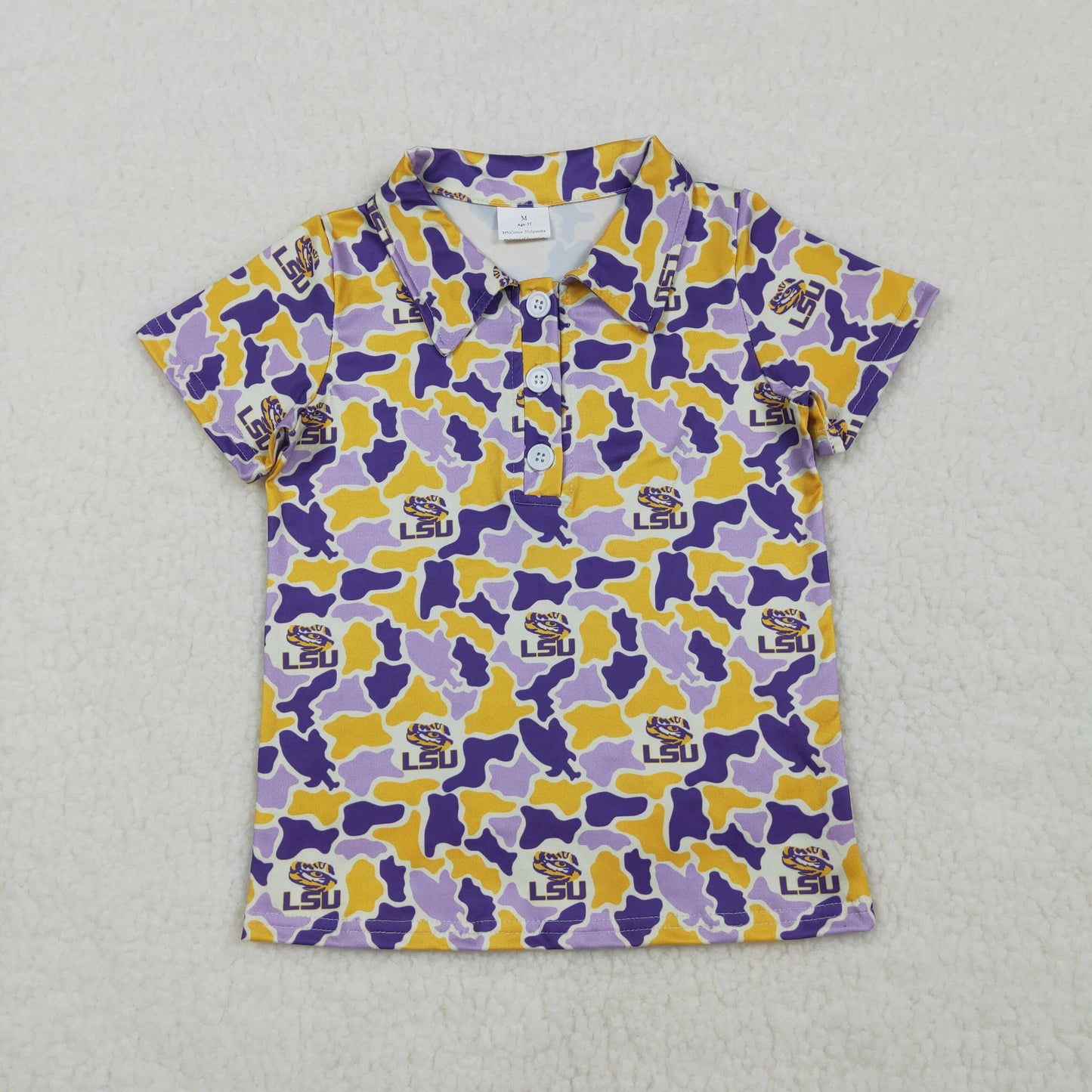 BT1744 LSU Camo Short Sleeve Boys Top