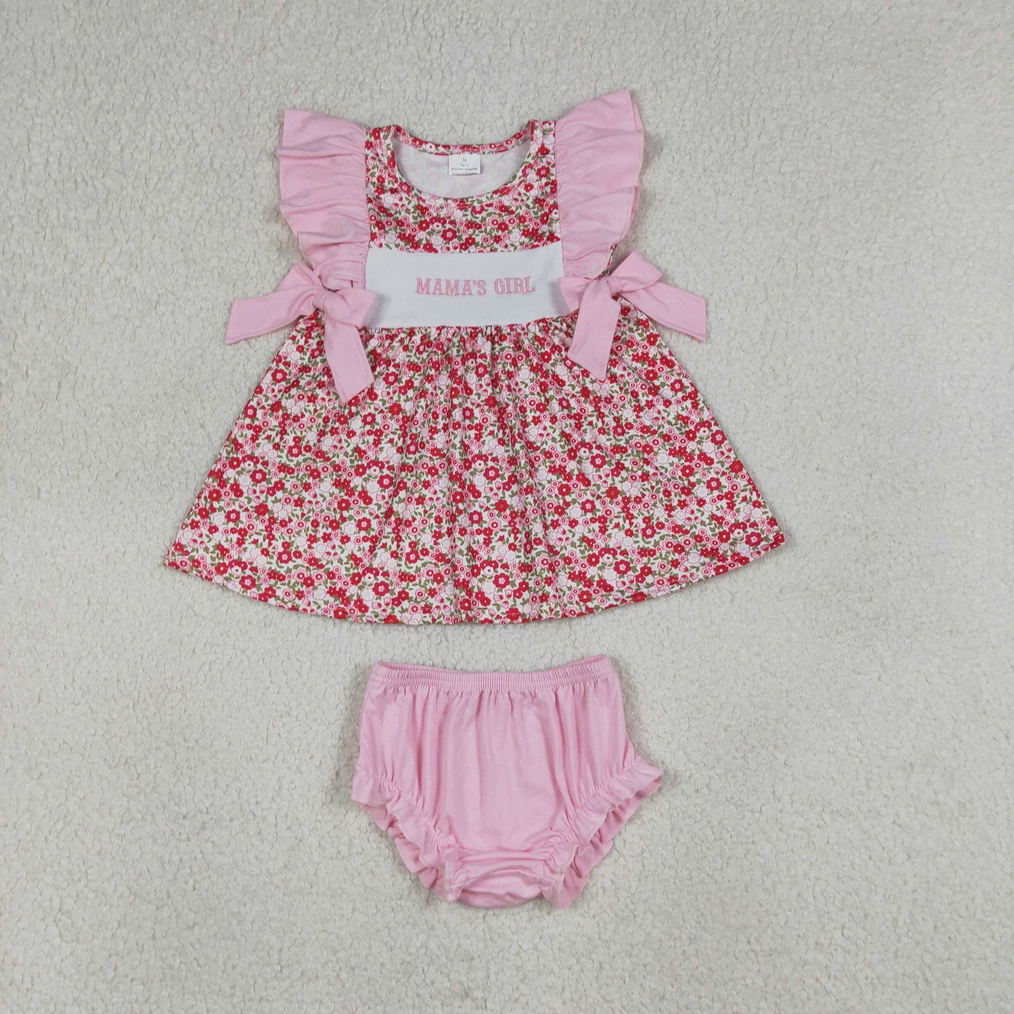 Embroidery GBO0500 Mama's Girl Flowers Floral Girls Bummies Set