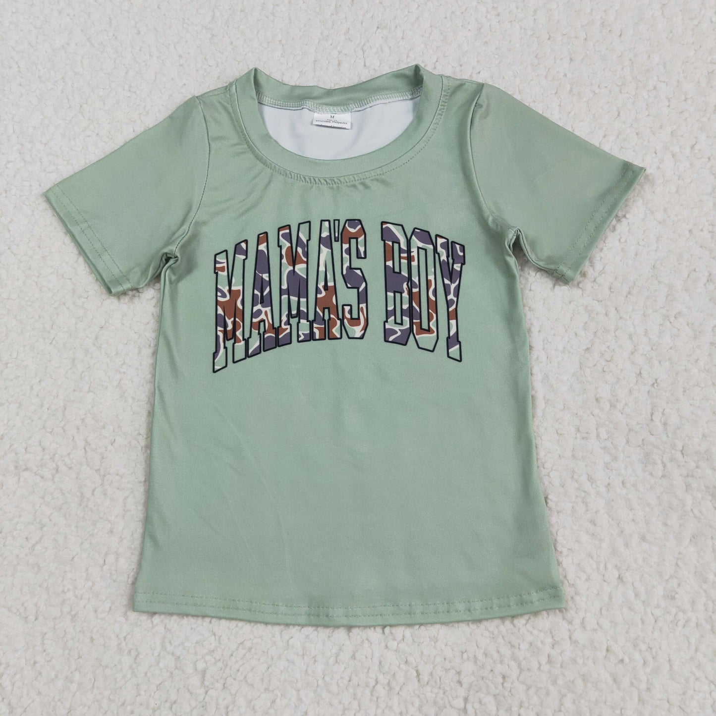 BT1184 mama's boy hunting camo green short sleeve boys top