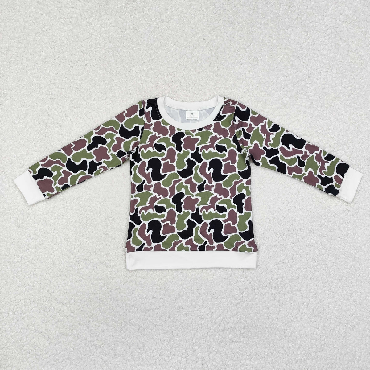 BT1062 green camo long sleeve boys pullover