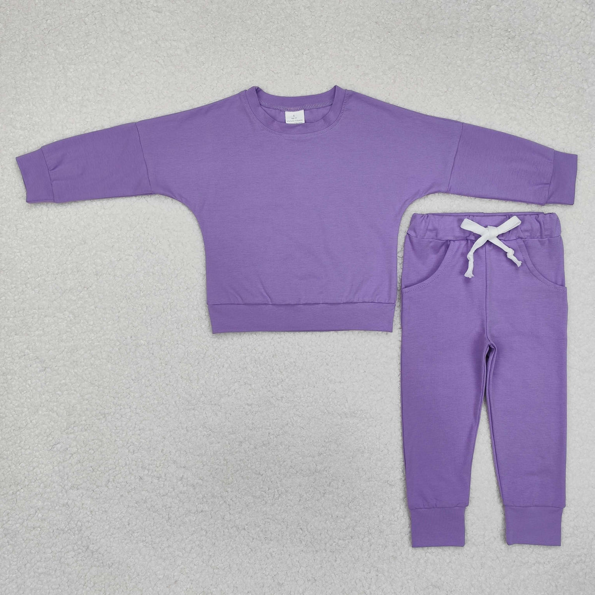 GLP2249 purple long sleeve pockets pants girls set