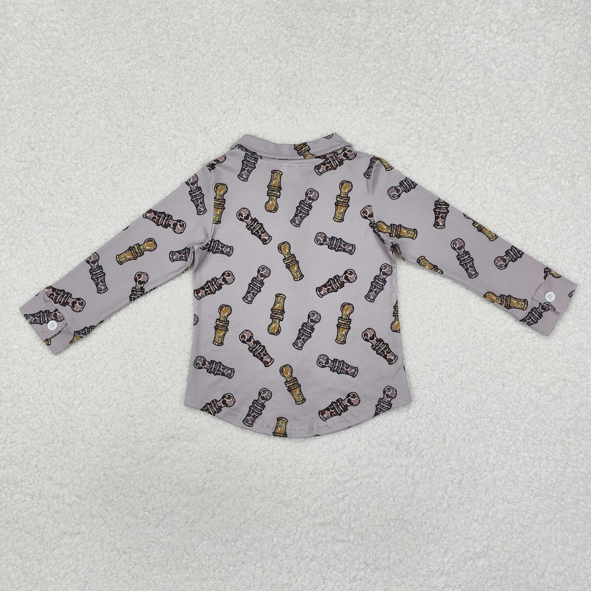 BT0886 camo duck call grey long sleeve boys top
