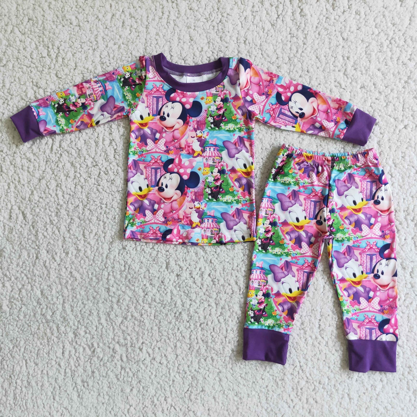 6 A1-4 Cartoon purple long sleeve pants kids pajamas
