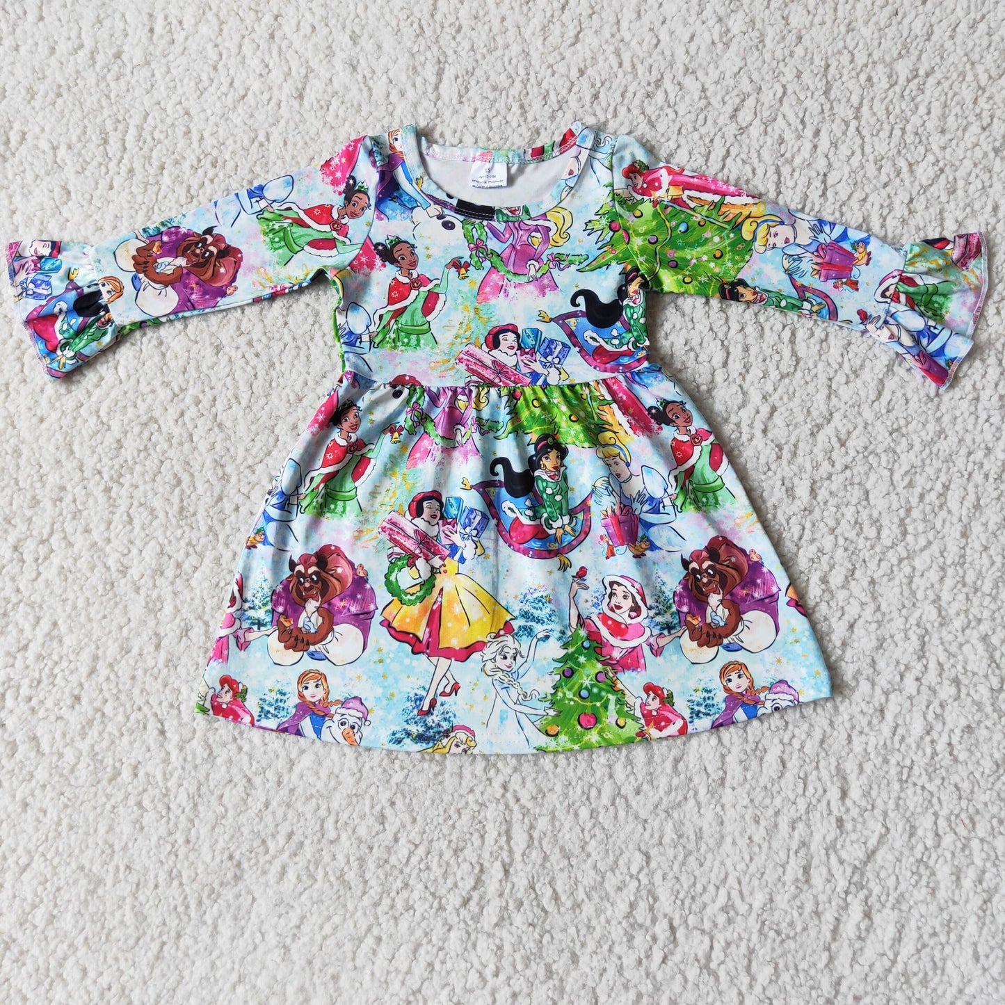 6 A16-17 Cartoon Princess long sleeve girls dress