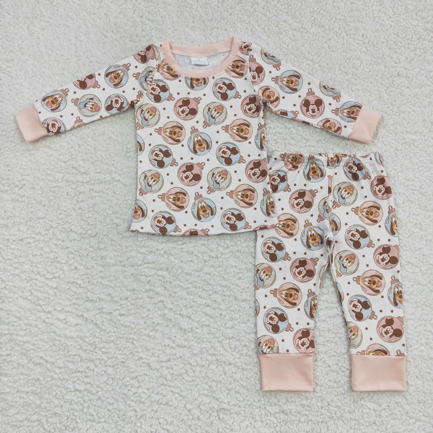 GLP0739 Christmas cartoon pink long sleeve pants girls pajamas