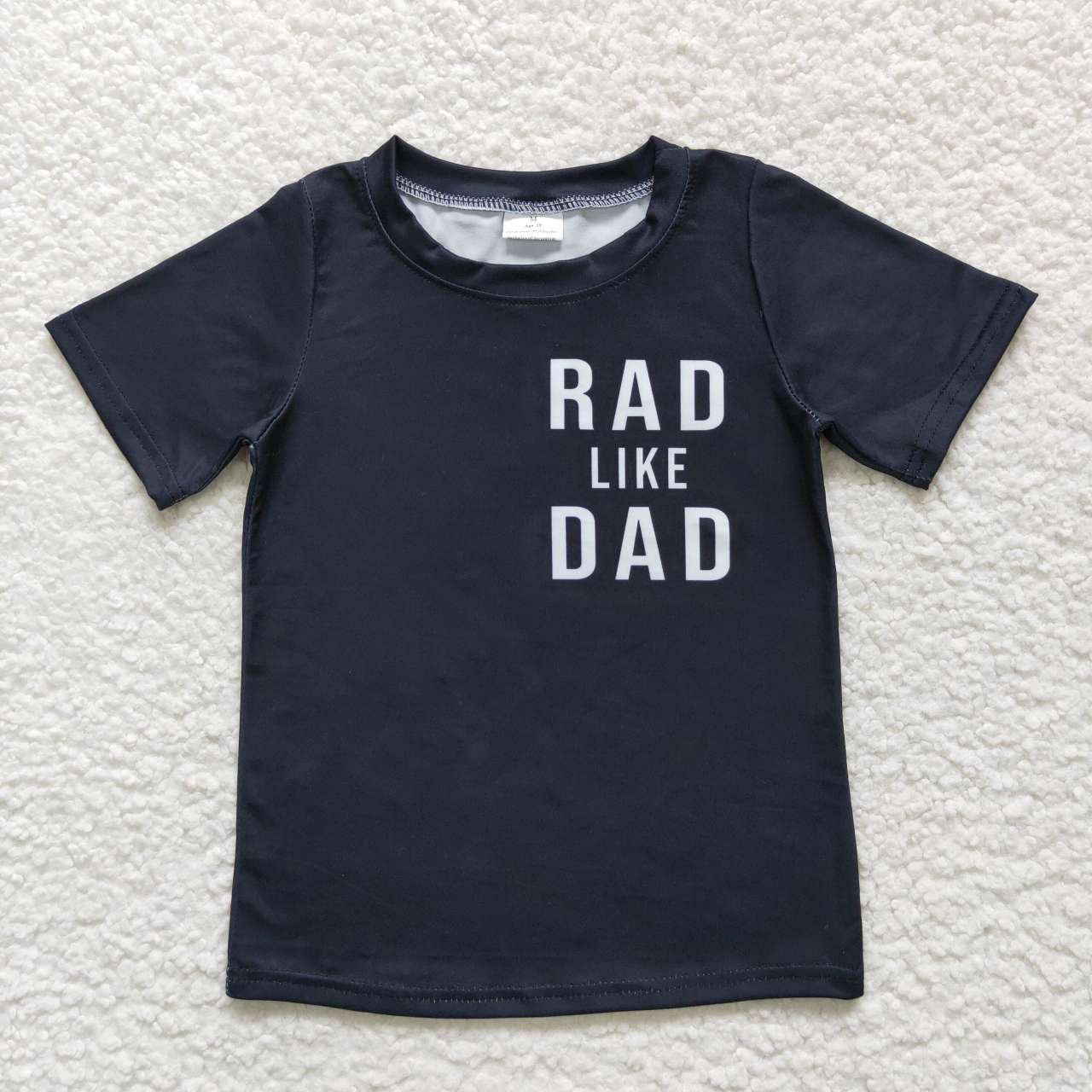 BT0323 Rad like dad black short sleeve kids t-shirt