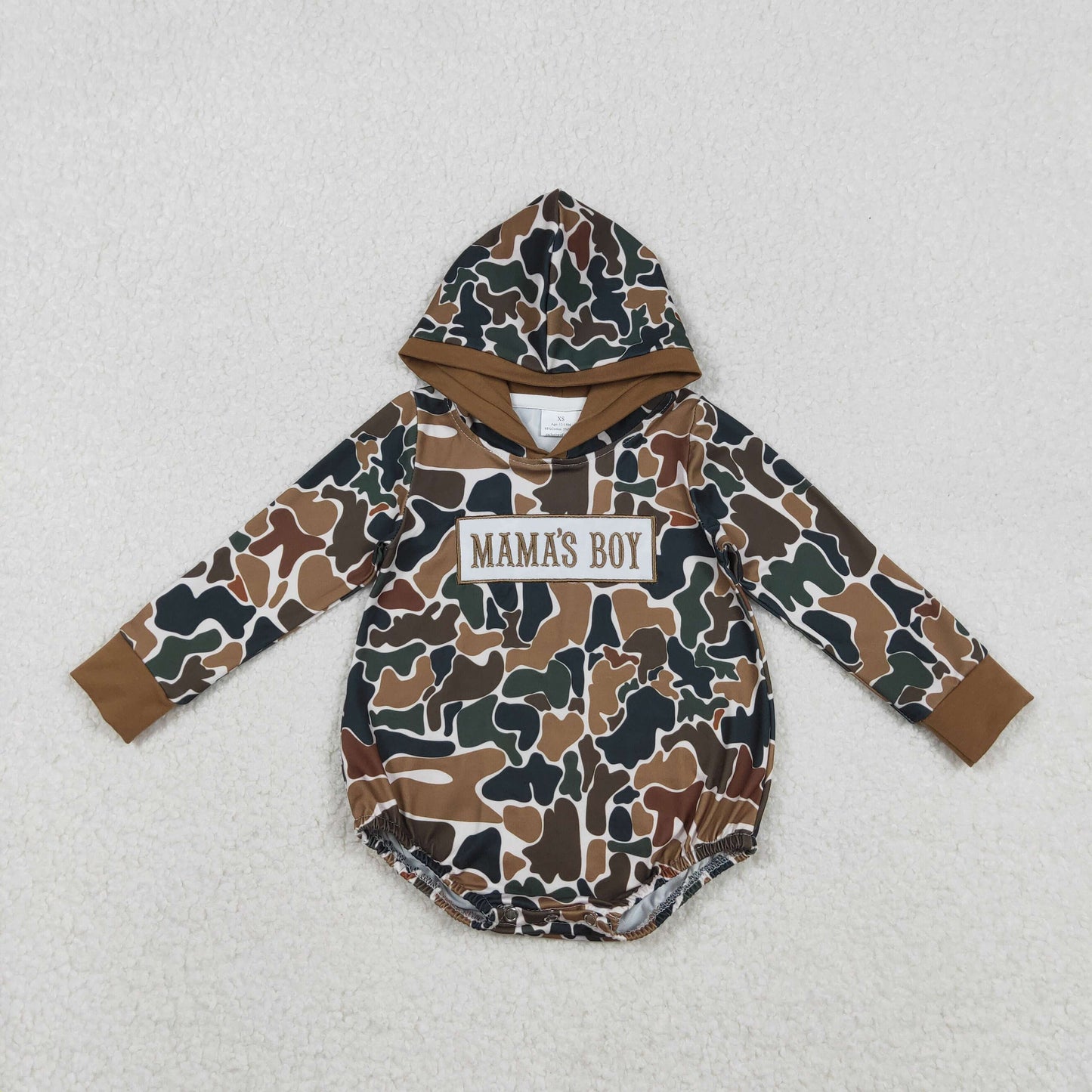 Embroidery LR2796 hunting camo mama's boy hoodie long sleeve boys romper