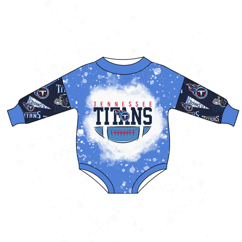 custom Blue long sleeve kids romper