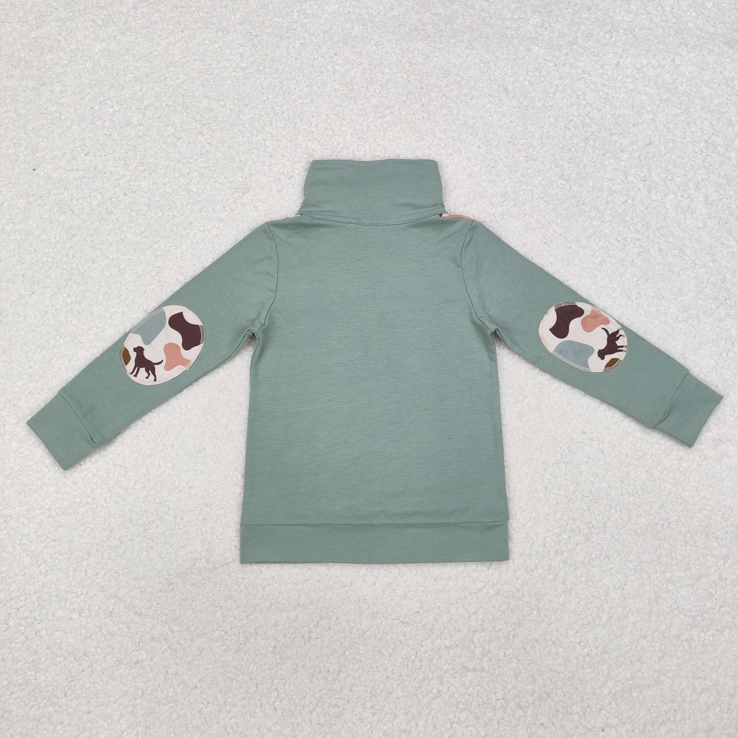 BT0796 hunting camo dogs green long sleeve boys pullover