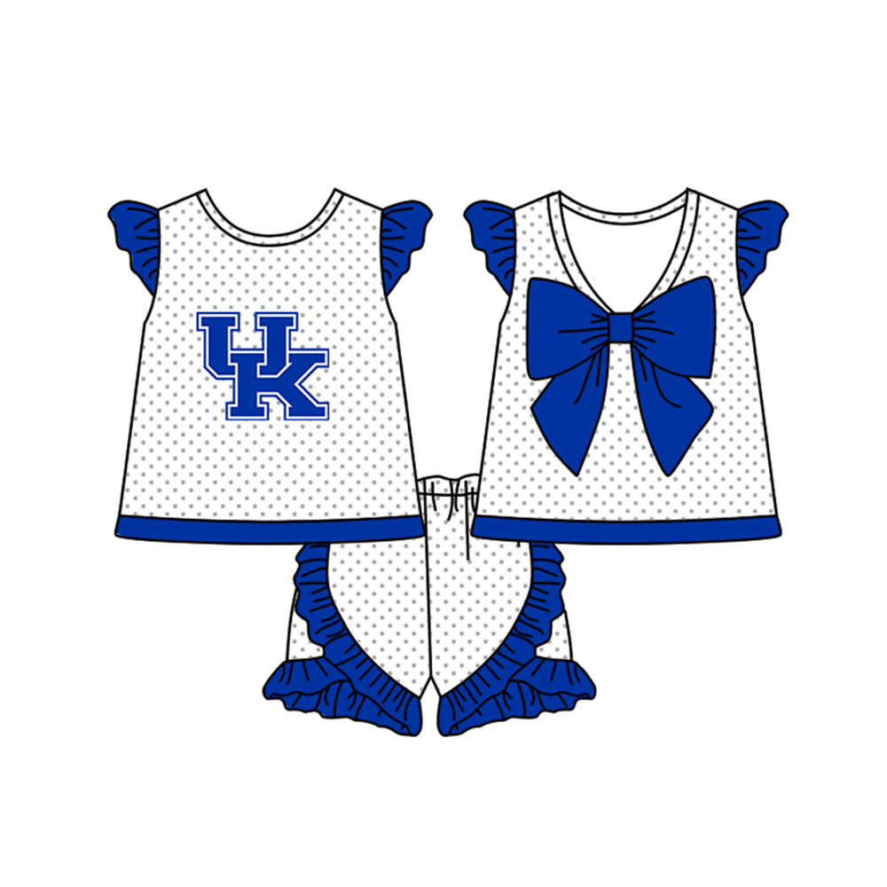 custom S 8.24 Blue dot girls set