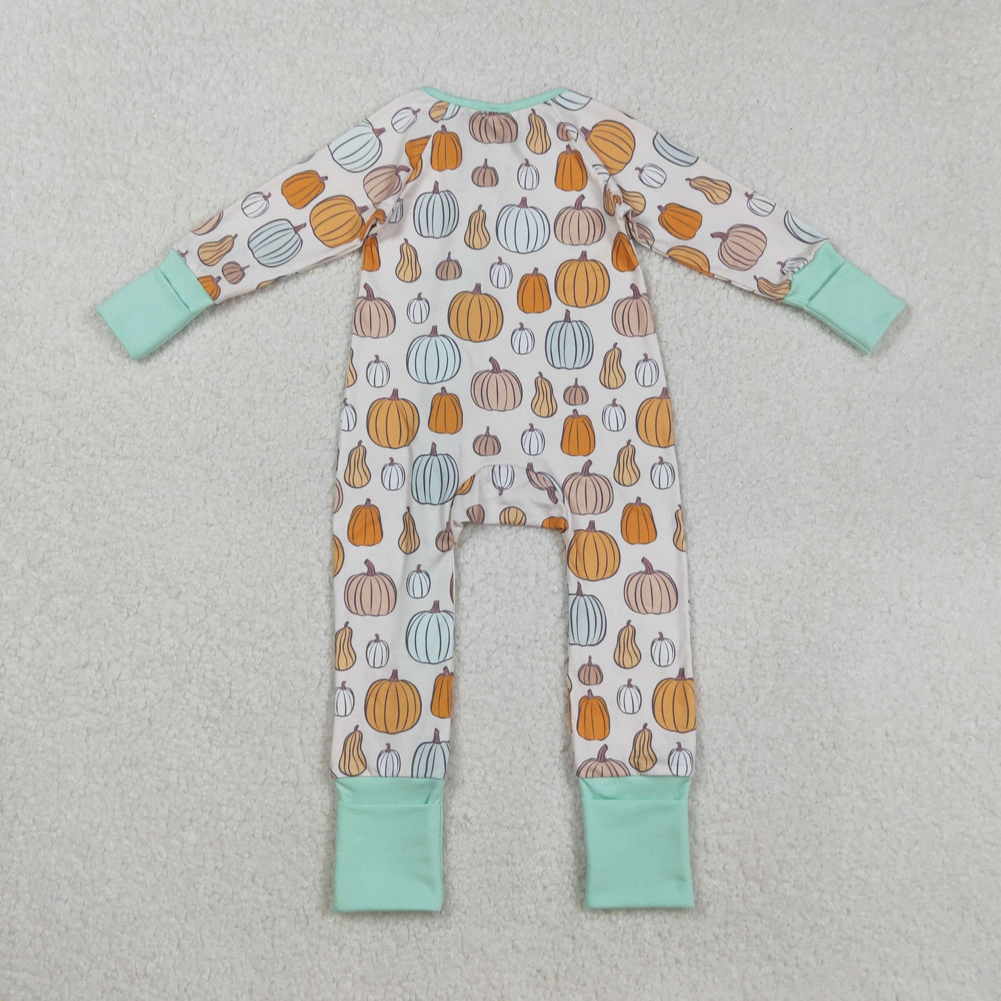 colorful pumpkin romper/pajamas RTS Sibling Clothes