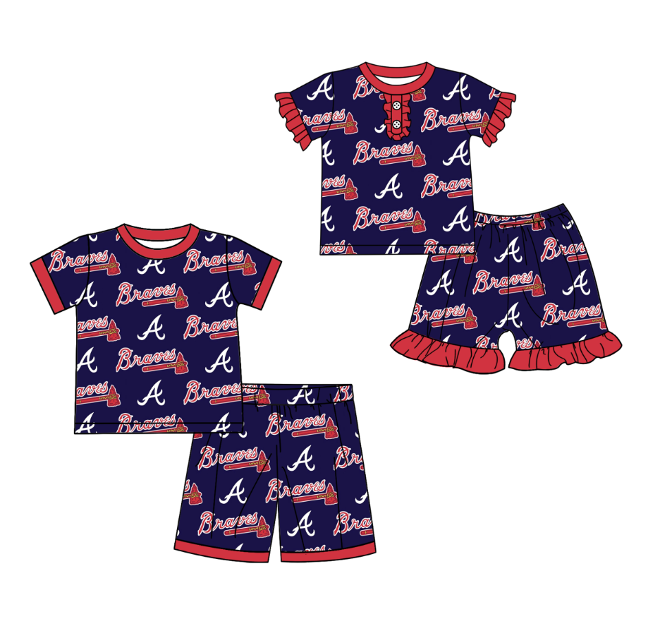 custom moq 3 football team A navy blue set sibling clothes