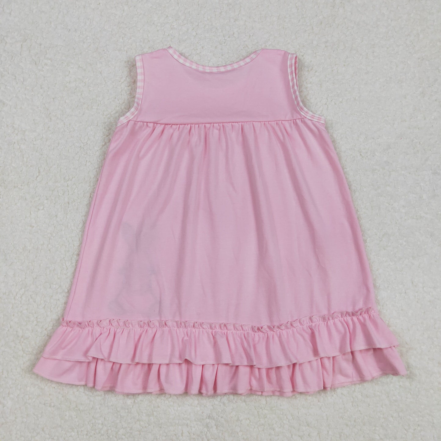 embroidery GSD1671 Easter Bunny Rabbit Pink Sleeveless Girls Dress