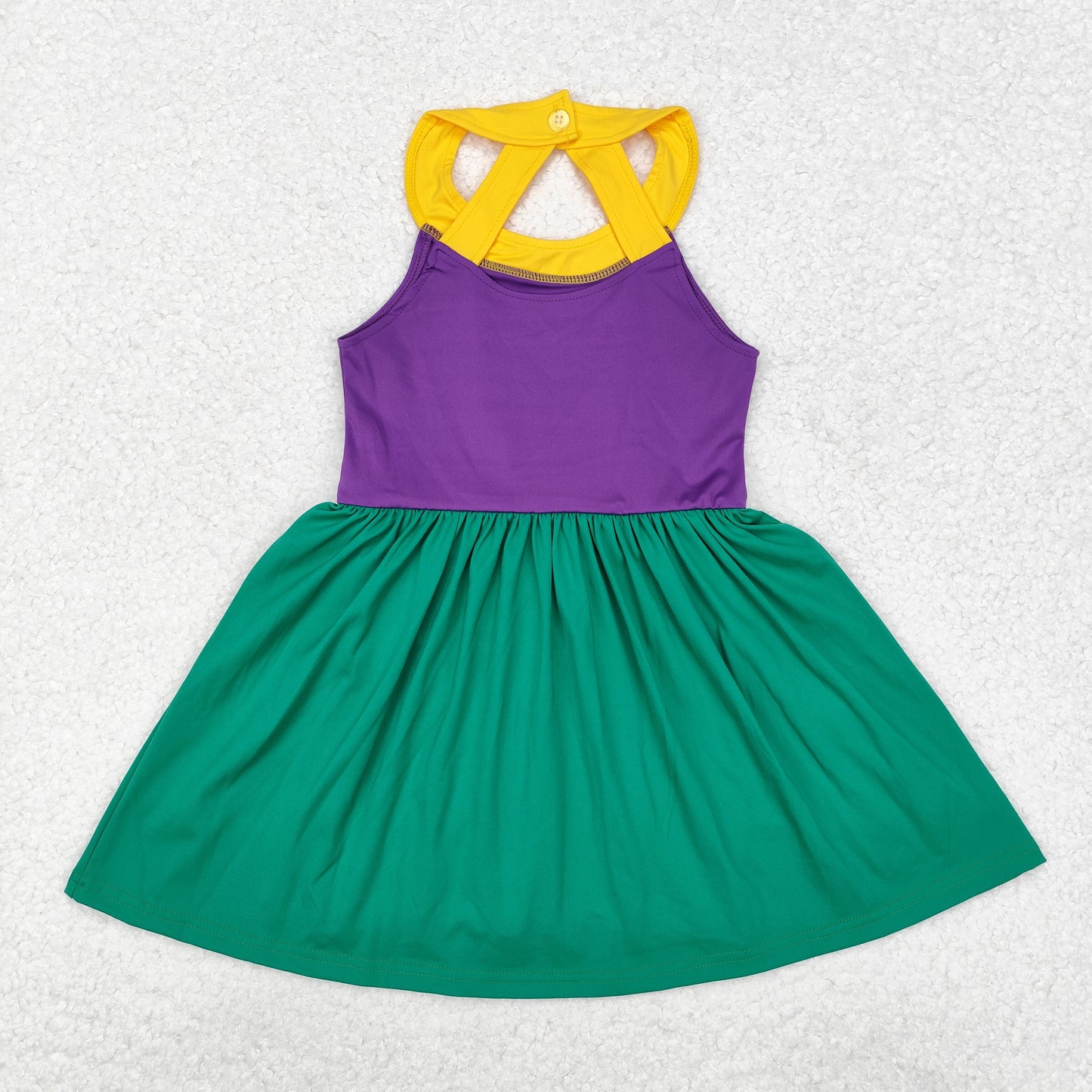 GSD1433 purple green yellow girls dress yoga clothes active wear