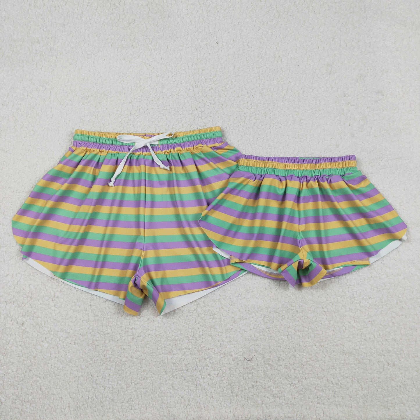 Yoga Mardi Gras mama and me shorts sibling clothes RTS