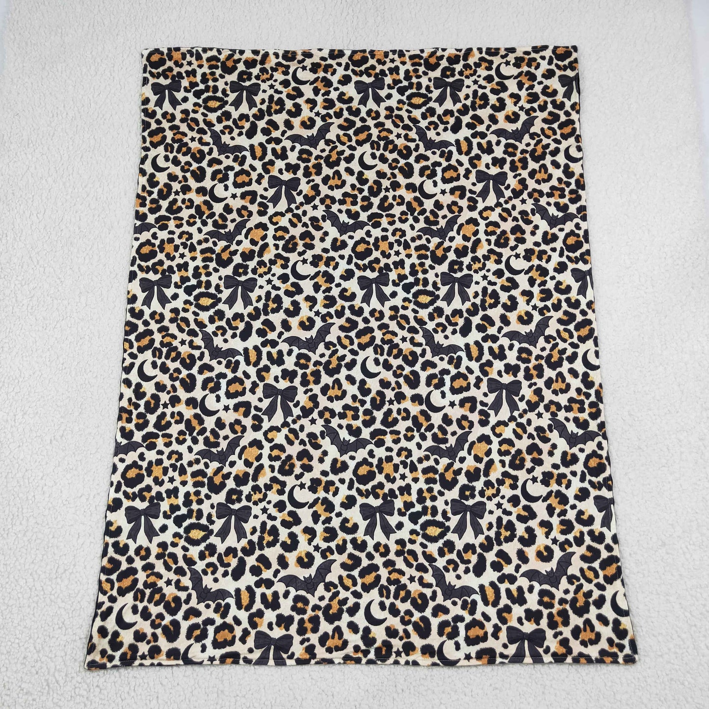 BL0290 Halloween Bat Leopard Baby Blanket