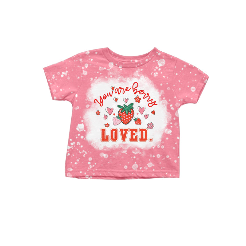 preorder Strawberry Loved Red Short Sleeve Girls Top
