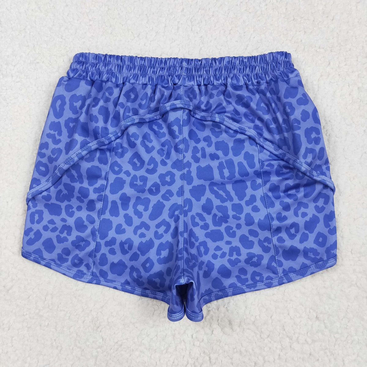 SS0470 yoga blue leopard adult shorts